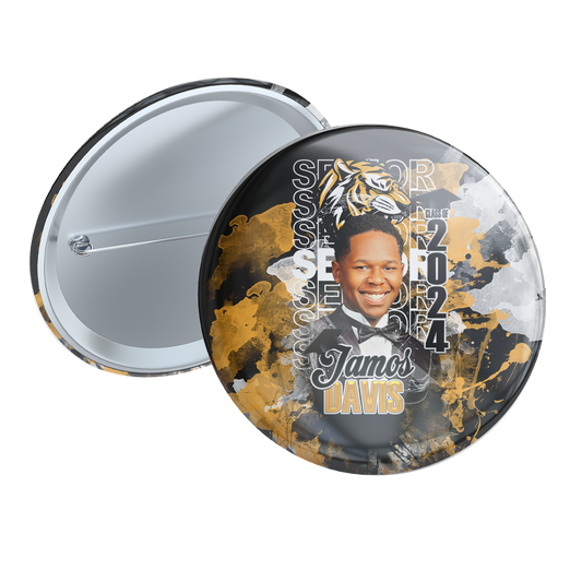 Graduation 2024 Custom Button Black Gold