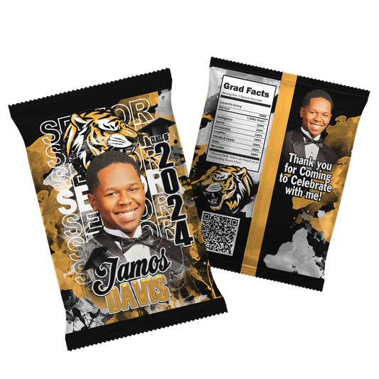 Graduation 2024 Custom Chip Bag Black Gold