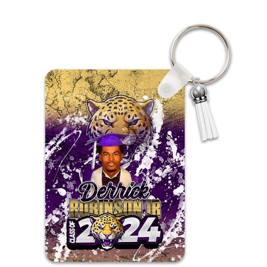 Graduation 2024 Custom Rectangle Keychain Purple