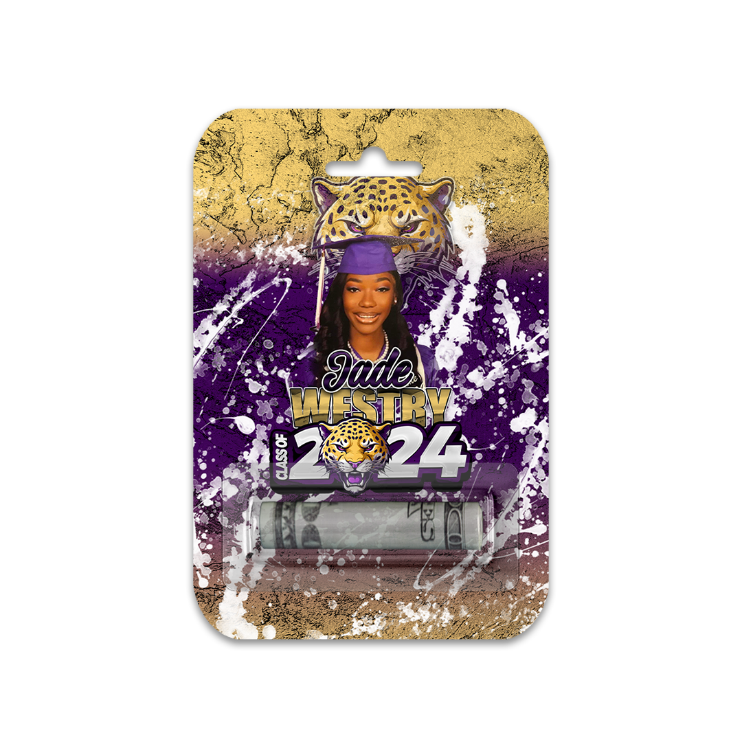 Graduation 2024 Custom Money Card Holder Purple