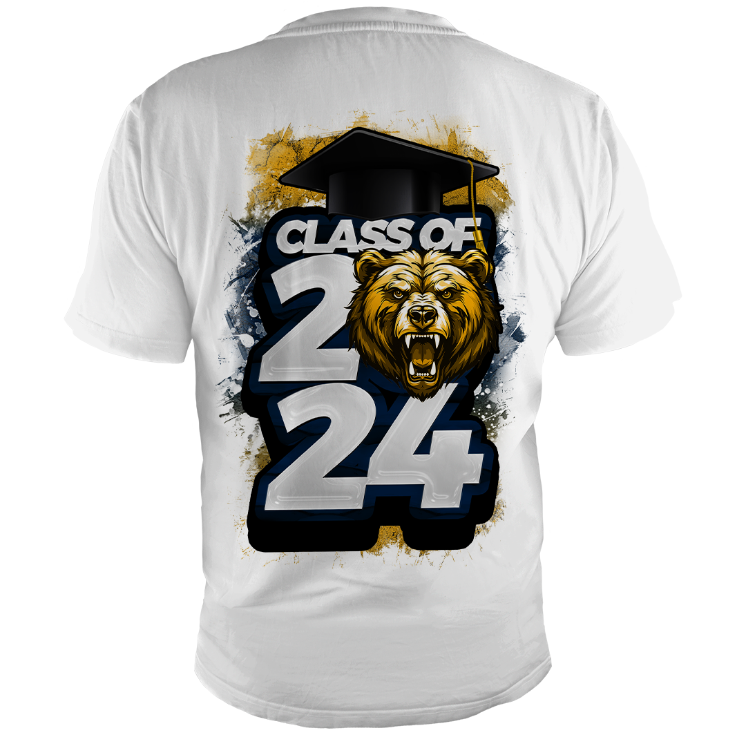 Graduation 2024 Senior Custom Photo Shirt Navy Blue Yellow