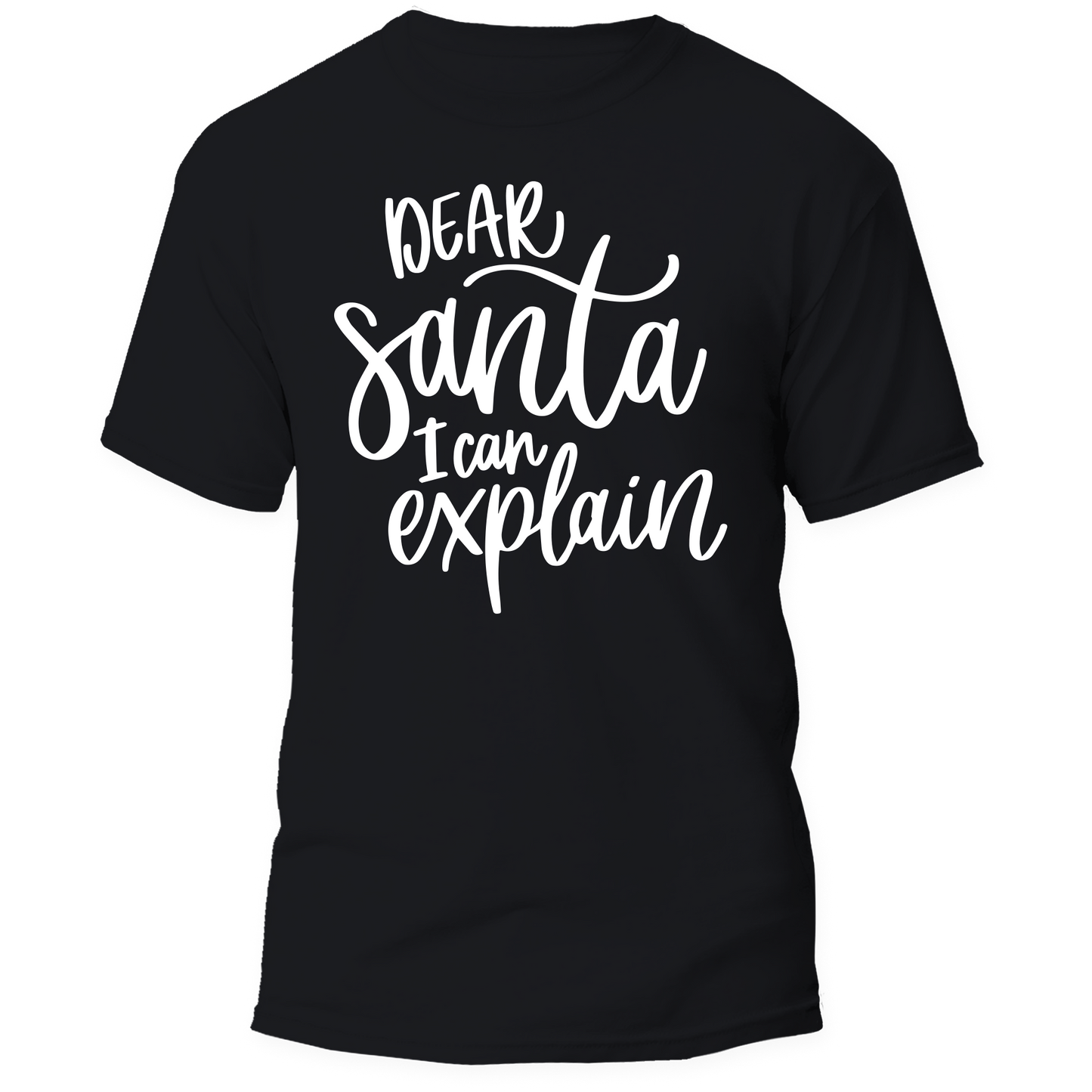 Dear Santa I Can Explain Black T-Shirt