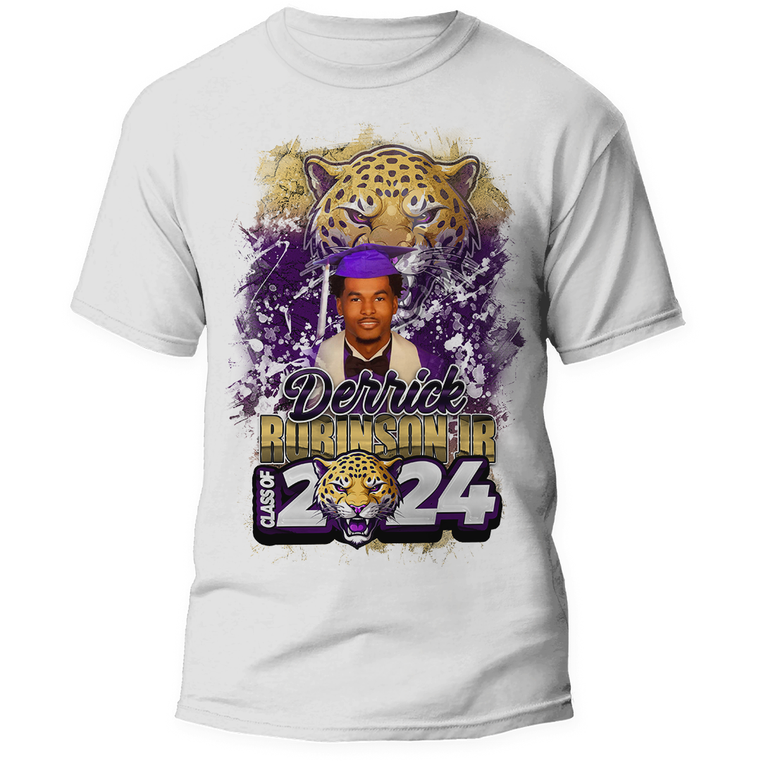 Graduation 2024 Senior Custom Photo Shirt Purple Yellow