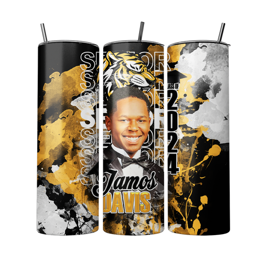 Graduation 2024 Custom Tumbler Black Gold