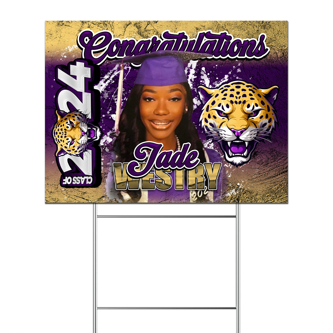 Graduation 2024 Custom Yard Sign Purple