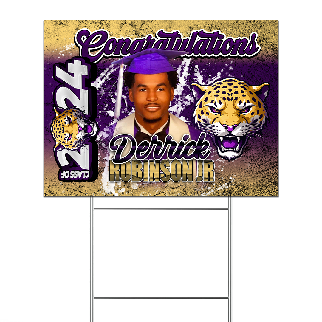 Graduation 2024 Custom Yard Sign Purple