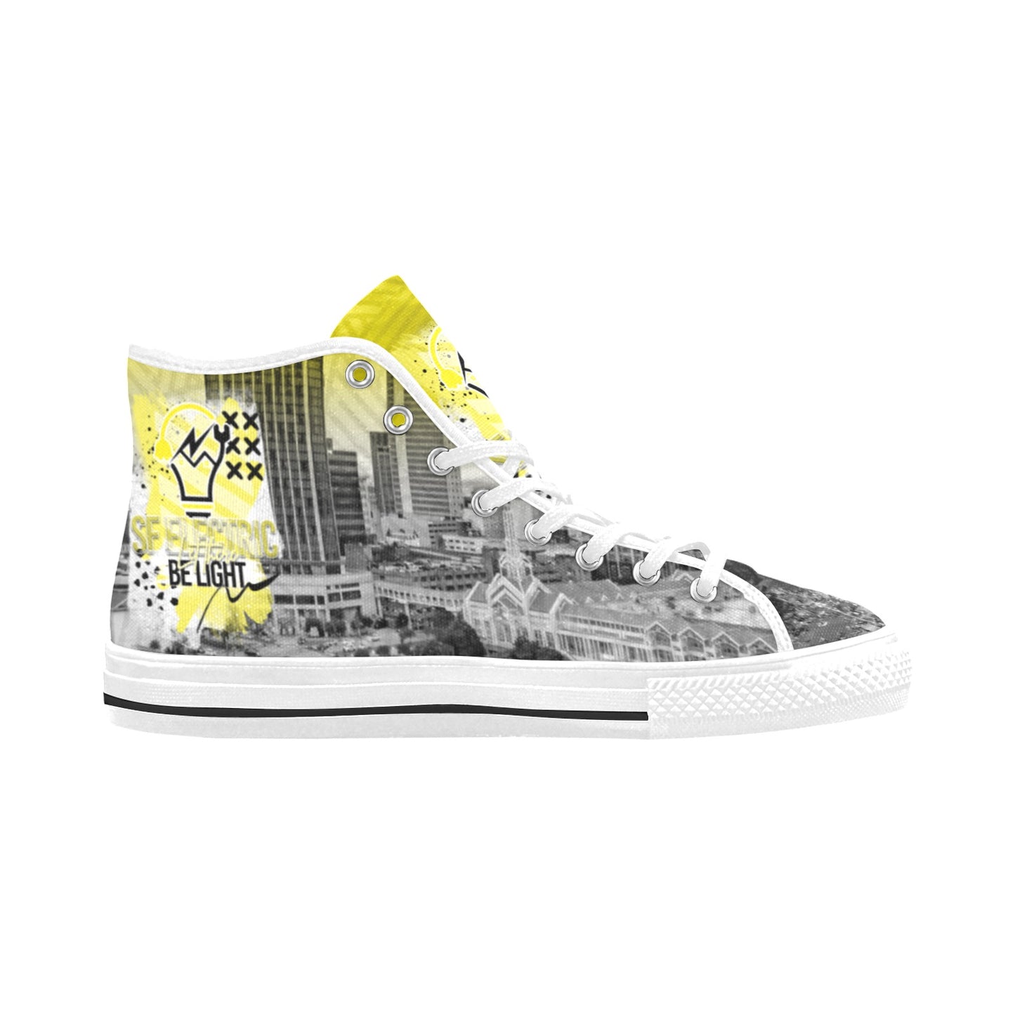 SF Electric City Scape Grunge Women's Canvas Shoes