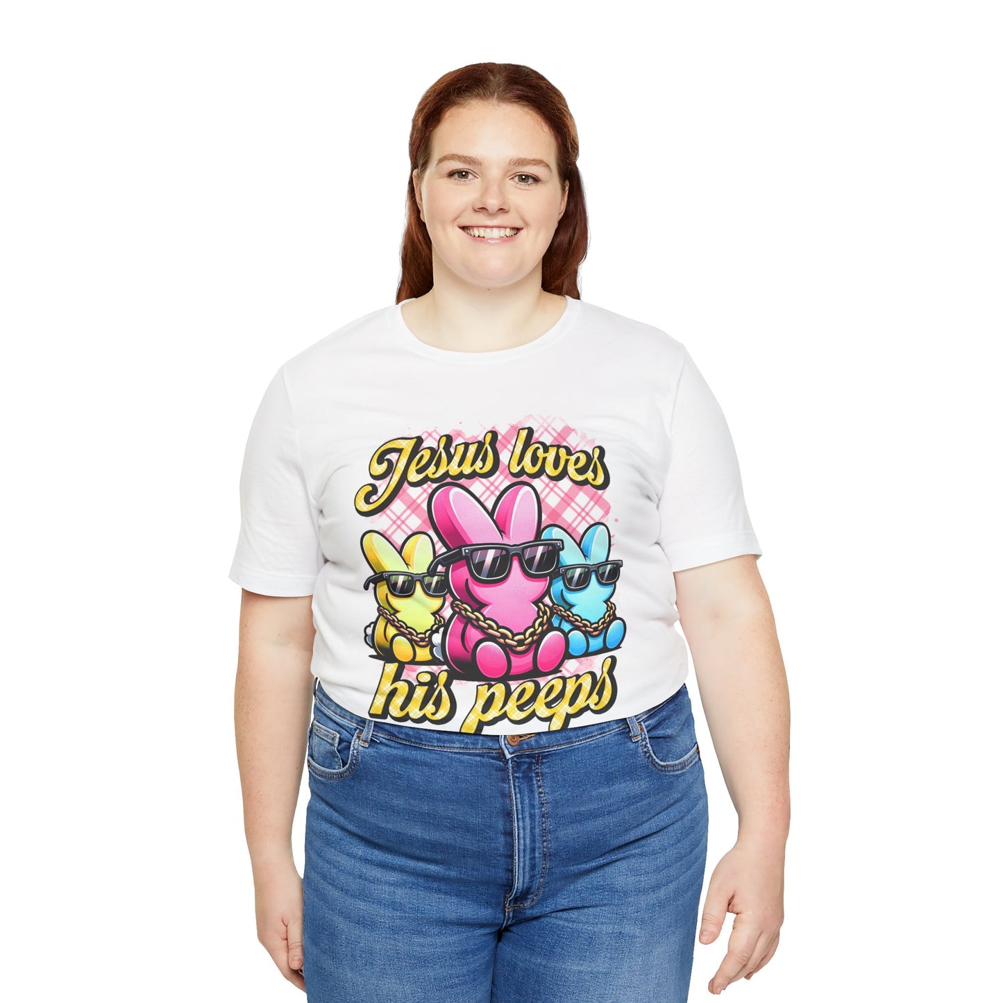 Jesus Loves His Peeps Funny Cute Easter Shirt 