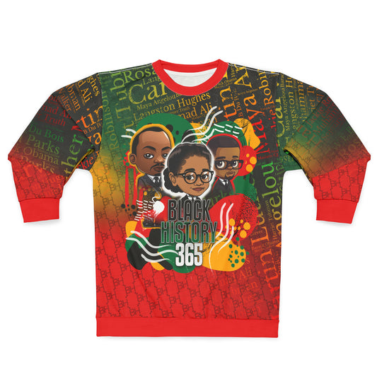 Black History 365 Cartoon All Over Print Sweater Sweatshirt