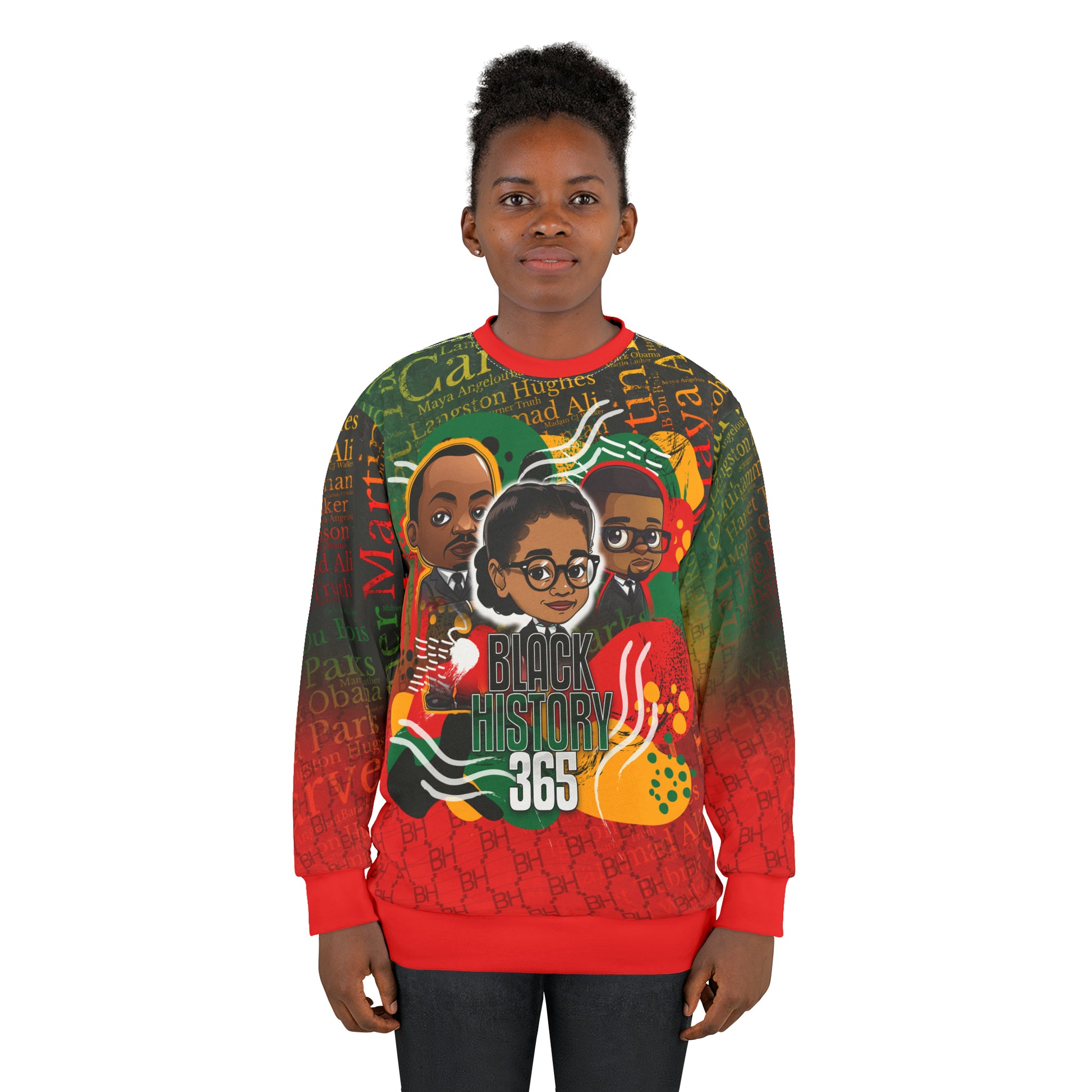 Black History 365 Cartoon All Over Print Sweater Sweatshirt
