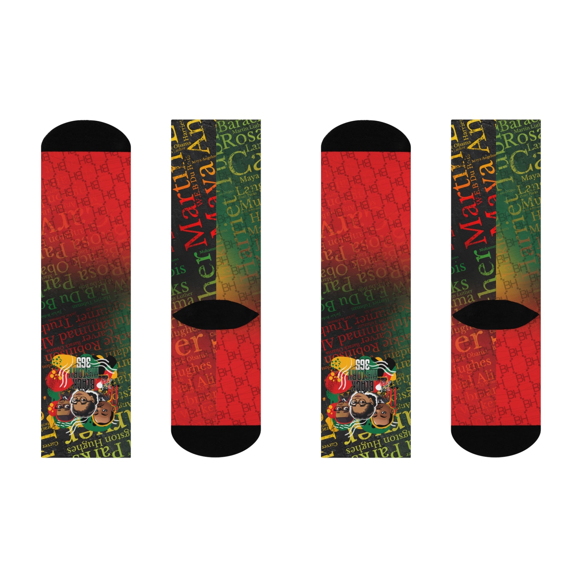 Black History 365 Cartoon Cushioned Crew Socks