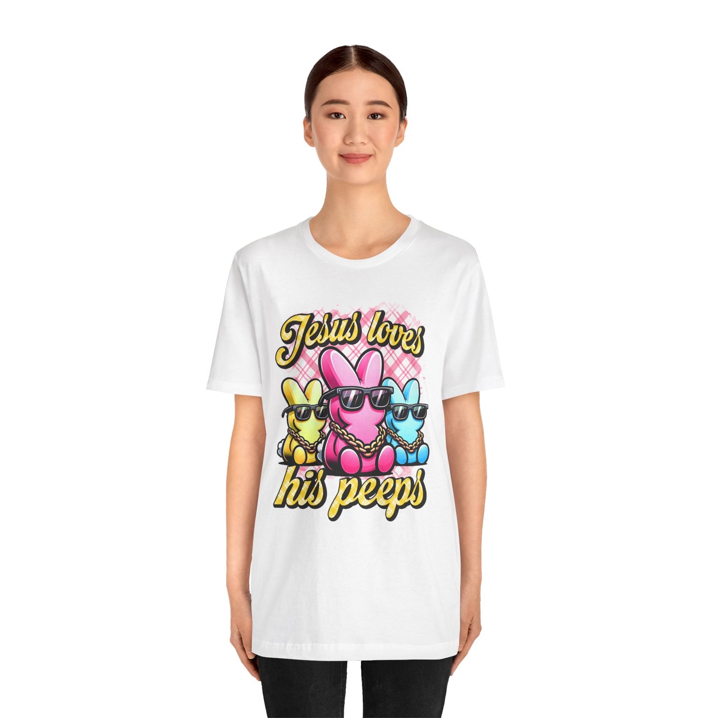 Jesus Loves His Peeps Funny Cute Easter Shirt 