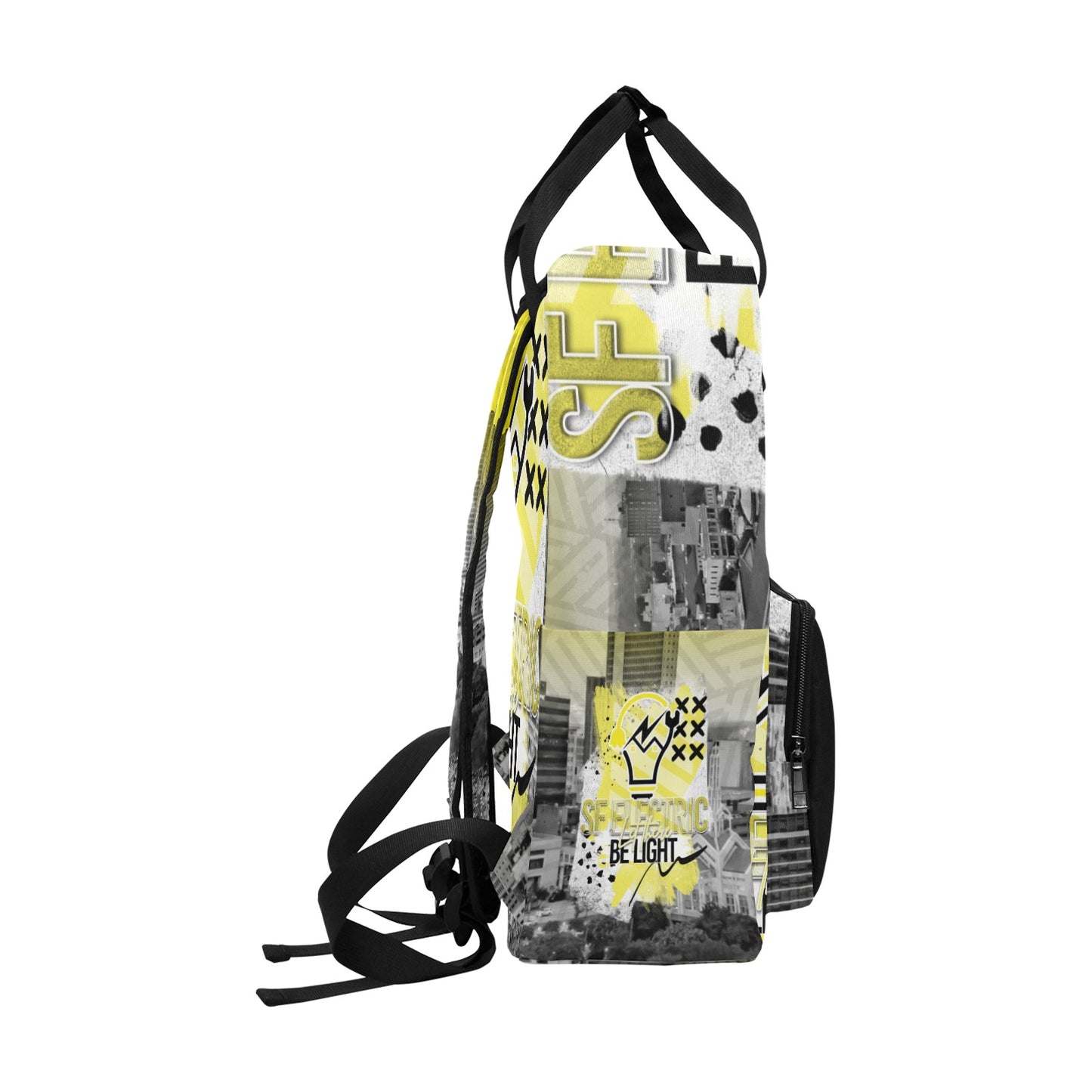 SF Electric City Scape Grunge Twin Handle Backpack