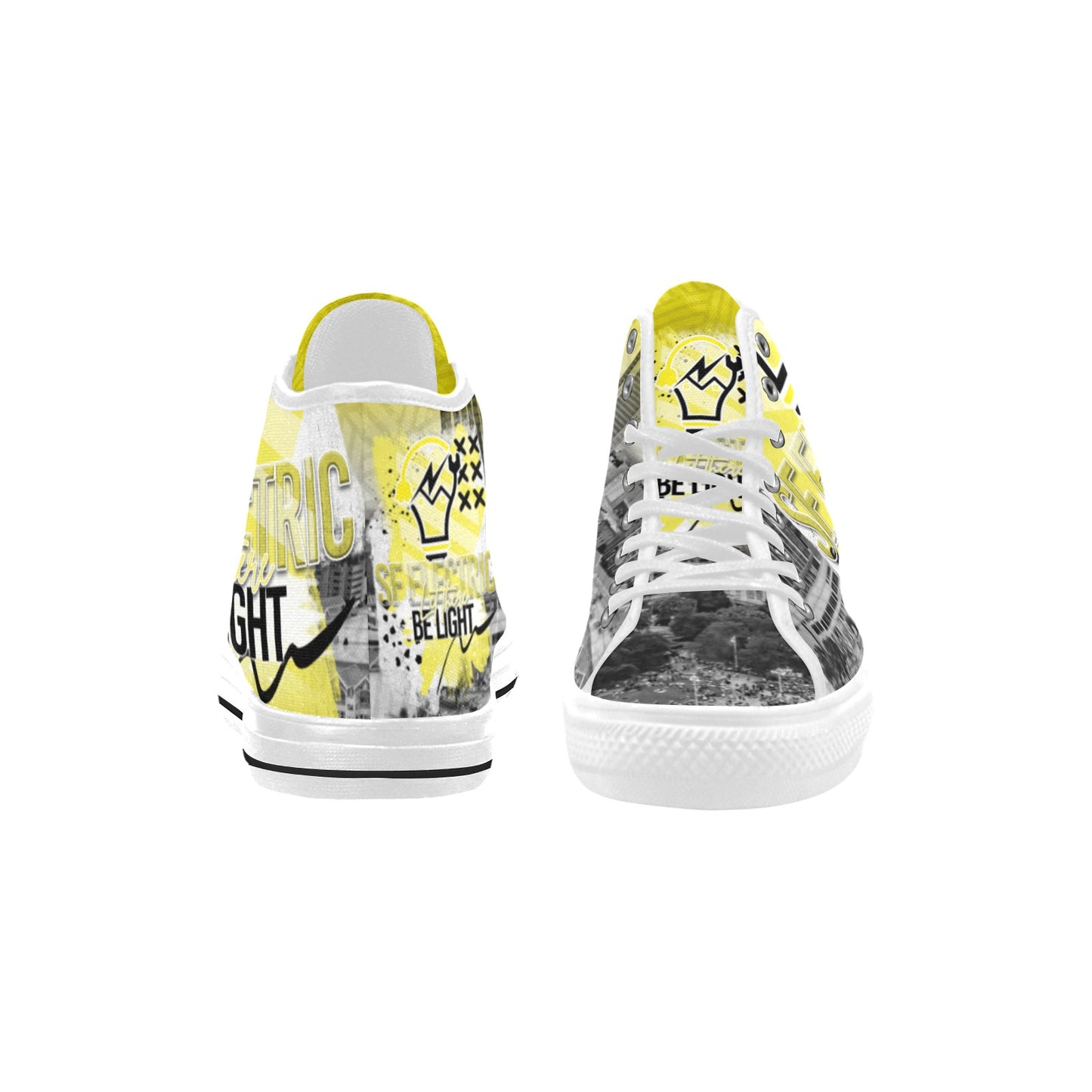 SF Electric City Scape Grunge Women's Canvas Shoes