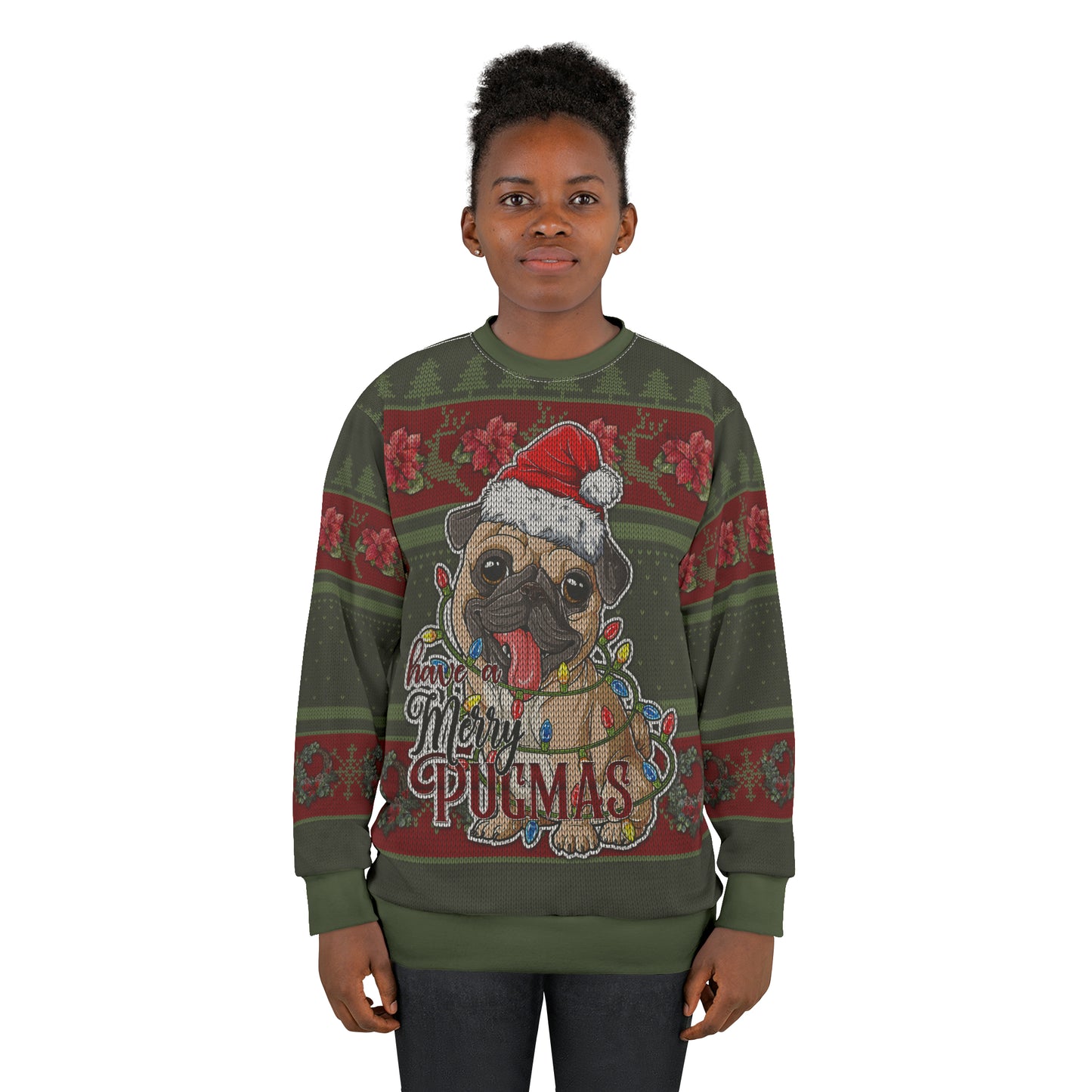 Have A Merry Pugmas Ugly Christmas All Over Print Sweater