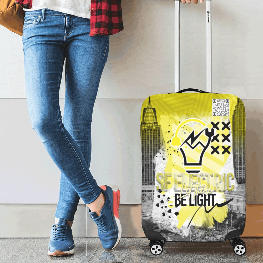 SF Electric City Scape Grunge Luggage Cover/Small 18"-21"