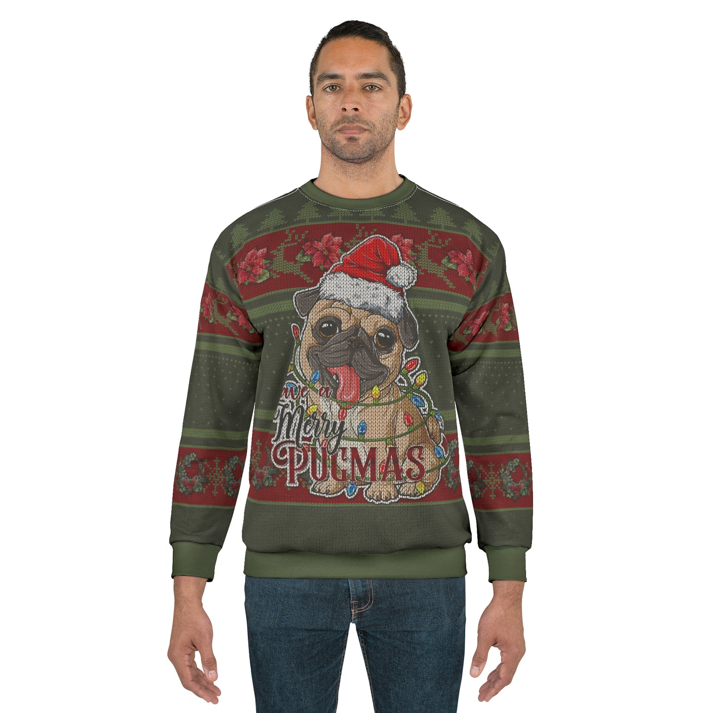 Have A Merry Pugmas Ugly Christmas All Over Print Sweater