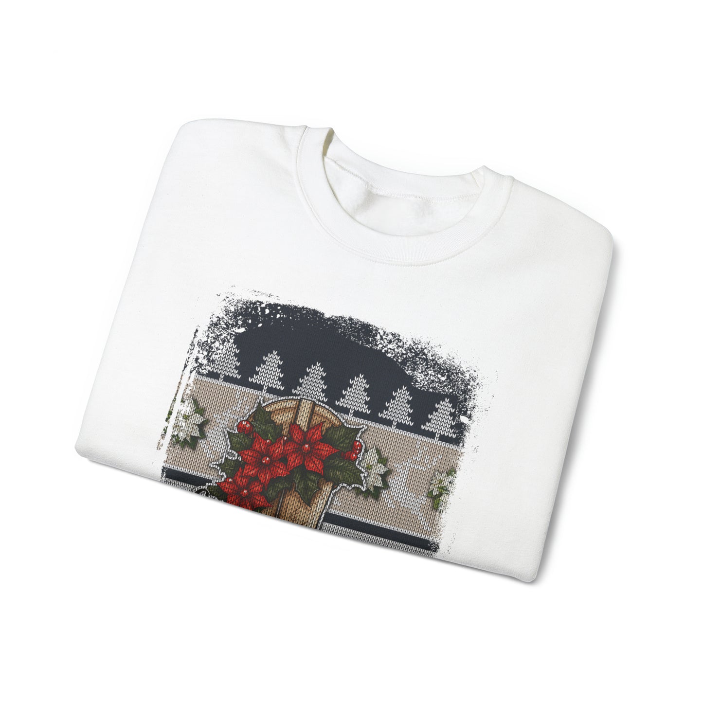 Have a Holly Dolly Christmas-Blue & Tan Ugly Christmas Sweater Sweatshirt