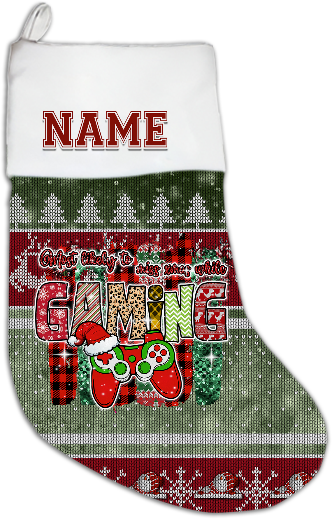 Gamer Personalized Christmas Stocking