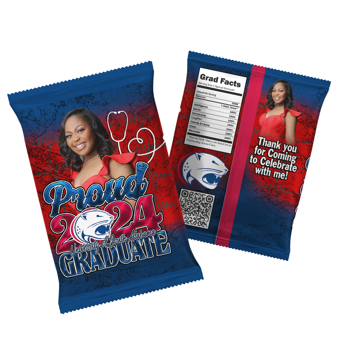 Graduation 2024 Custom Chip Bag Red White Blue