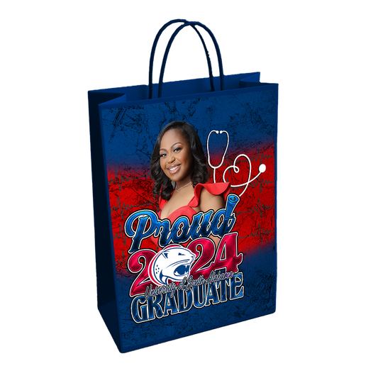 Graduation 2024 Custom Gift Bag Red White Blue