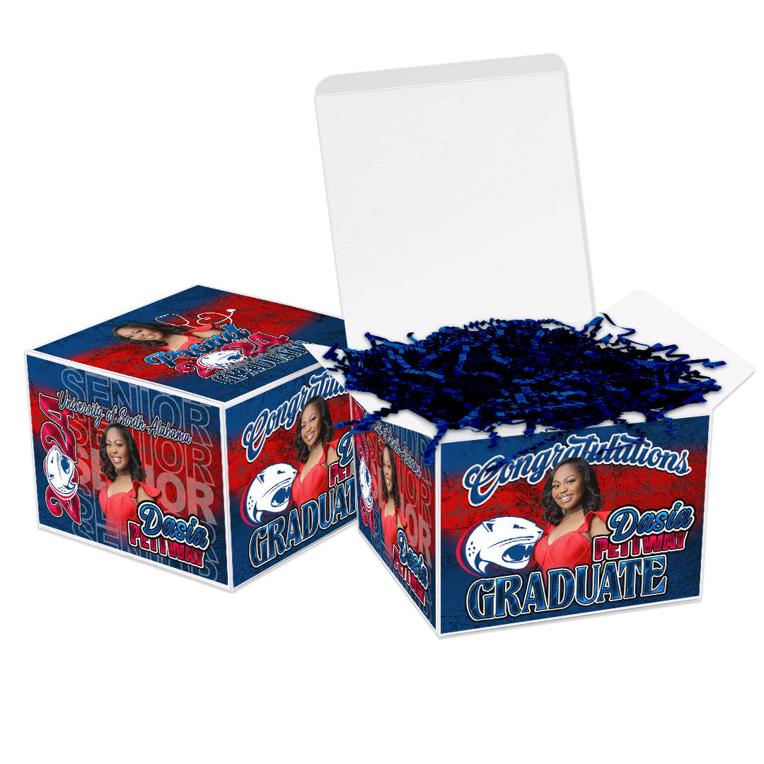 Graduation 2024 Custom Gift Box Red White Blue – Virtuous Delights Studio