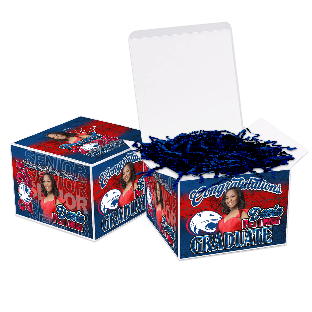 Graduation 2024 Custom Gift Box Red White Blue