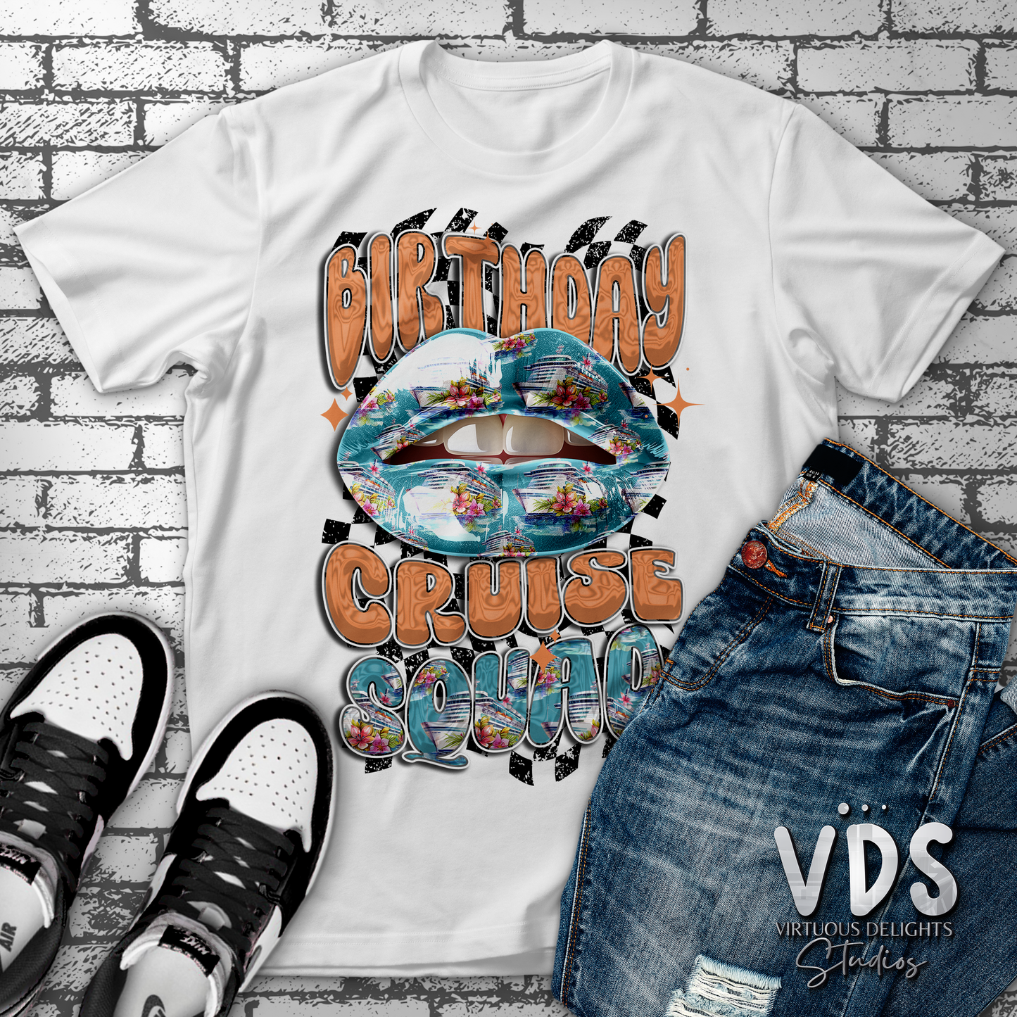 Custom In My Birthday Cruise Lips Era Sublimation Print T-Shirt