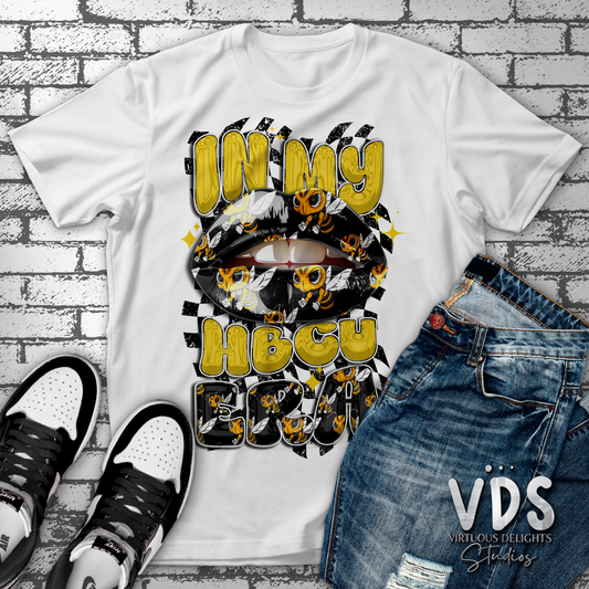 Custom In My HBCU Era Black & Gold Hornets Sublimation Print T-Shirt