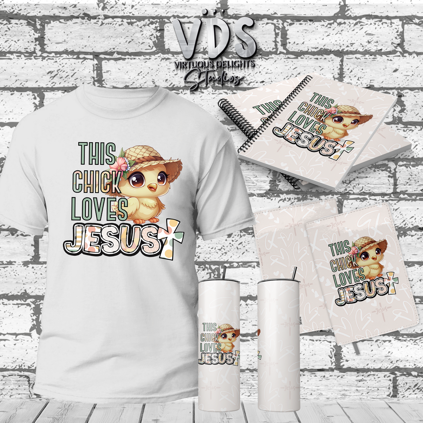 This Chick Loves Jesus T-shirt. This Chick Loves Jesus Tumbler. This Chick Loves Jesus Journal.