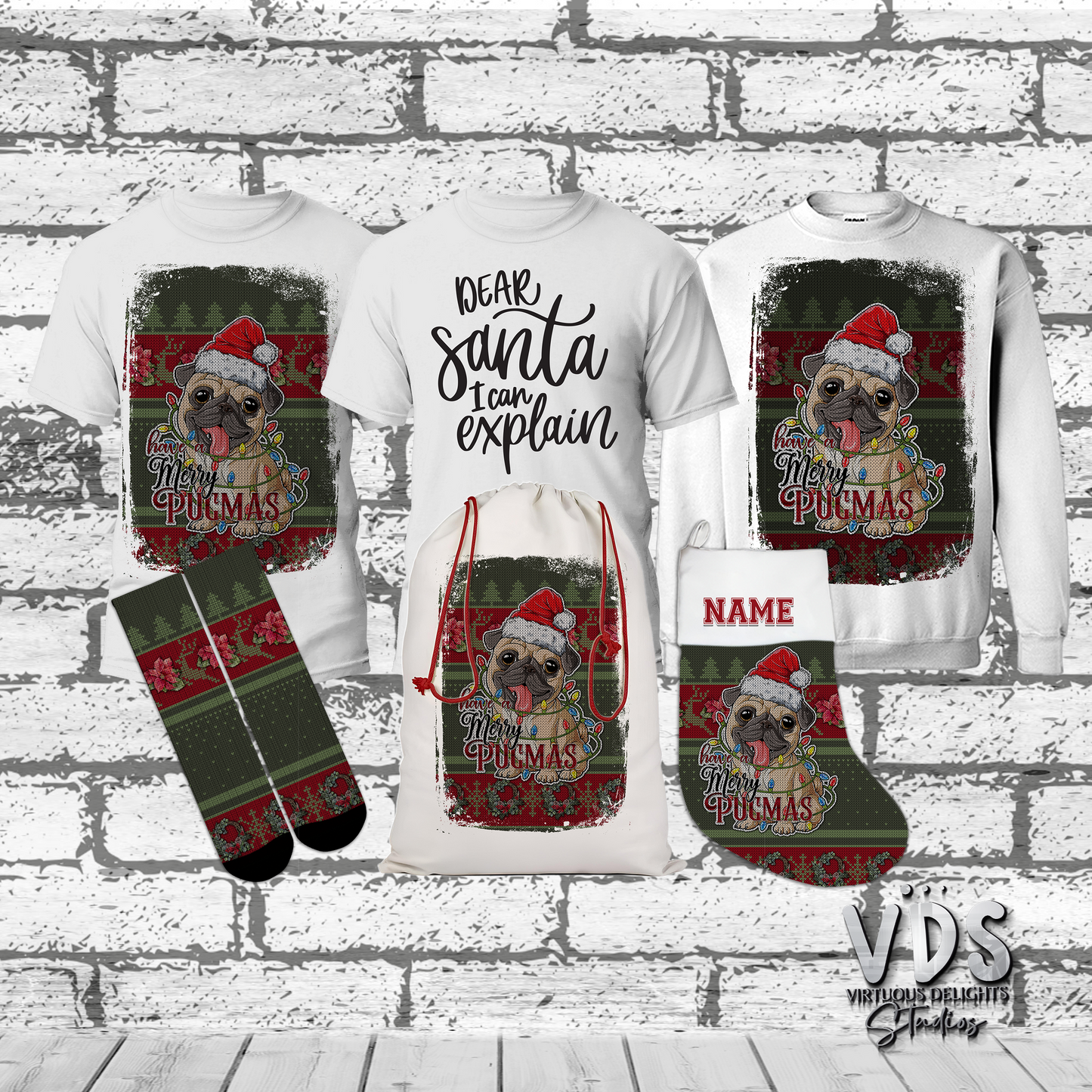 Have A Merry Pugmas Ugly Christmas All Over Print Sweater