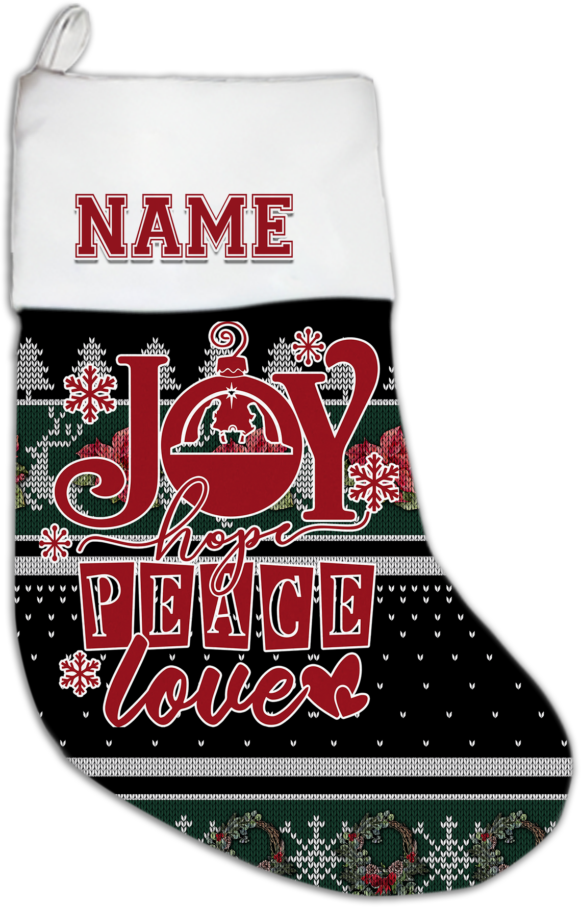 Joy Hope Peace Love Christmas Personalized Stocking