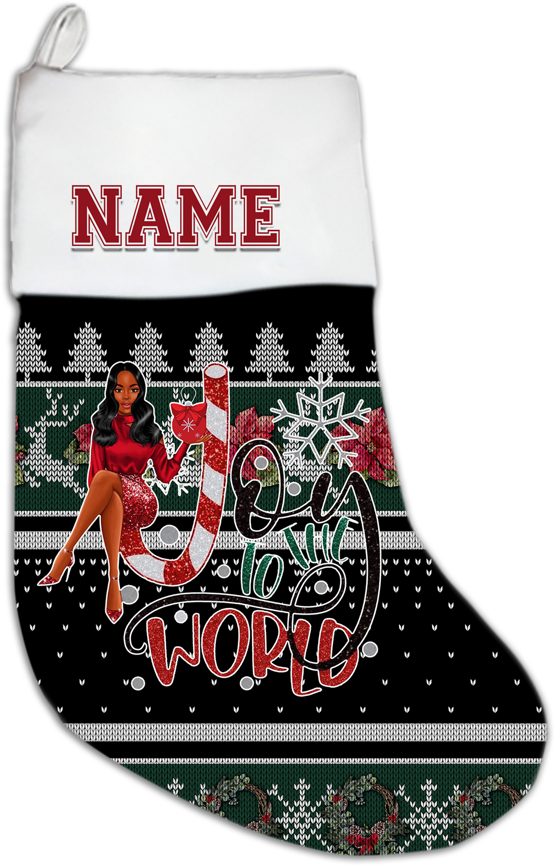 Joy to The World Christmas Personalized Stocking