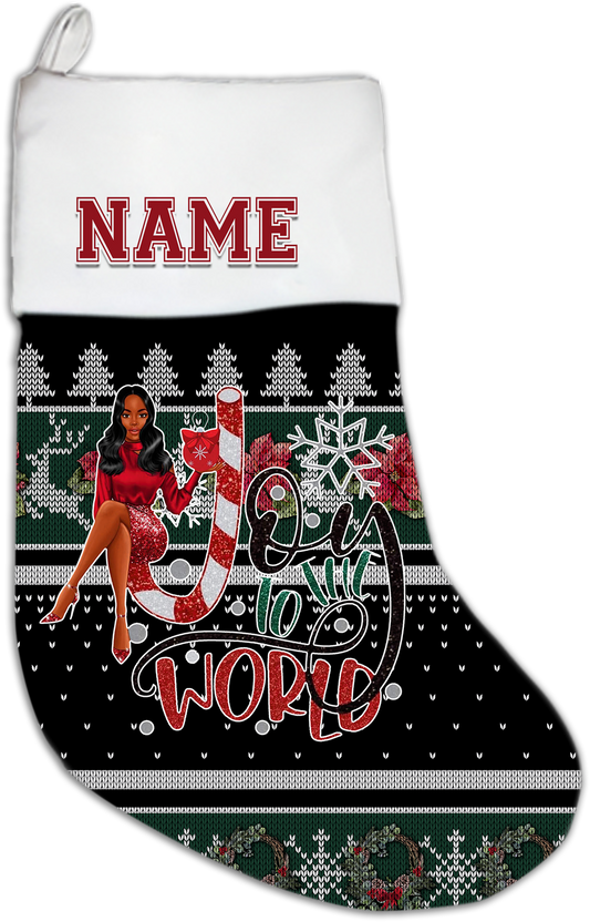 Joy to The World Christmas Personalized Stocking