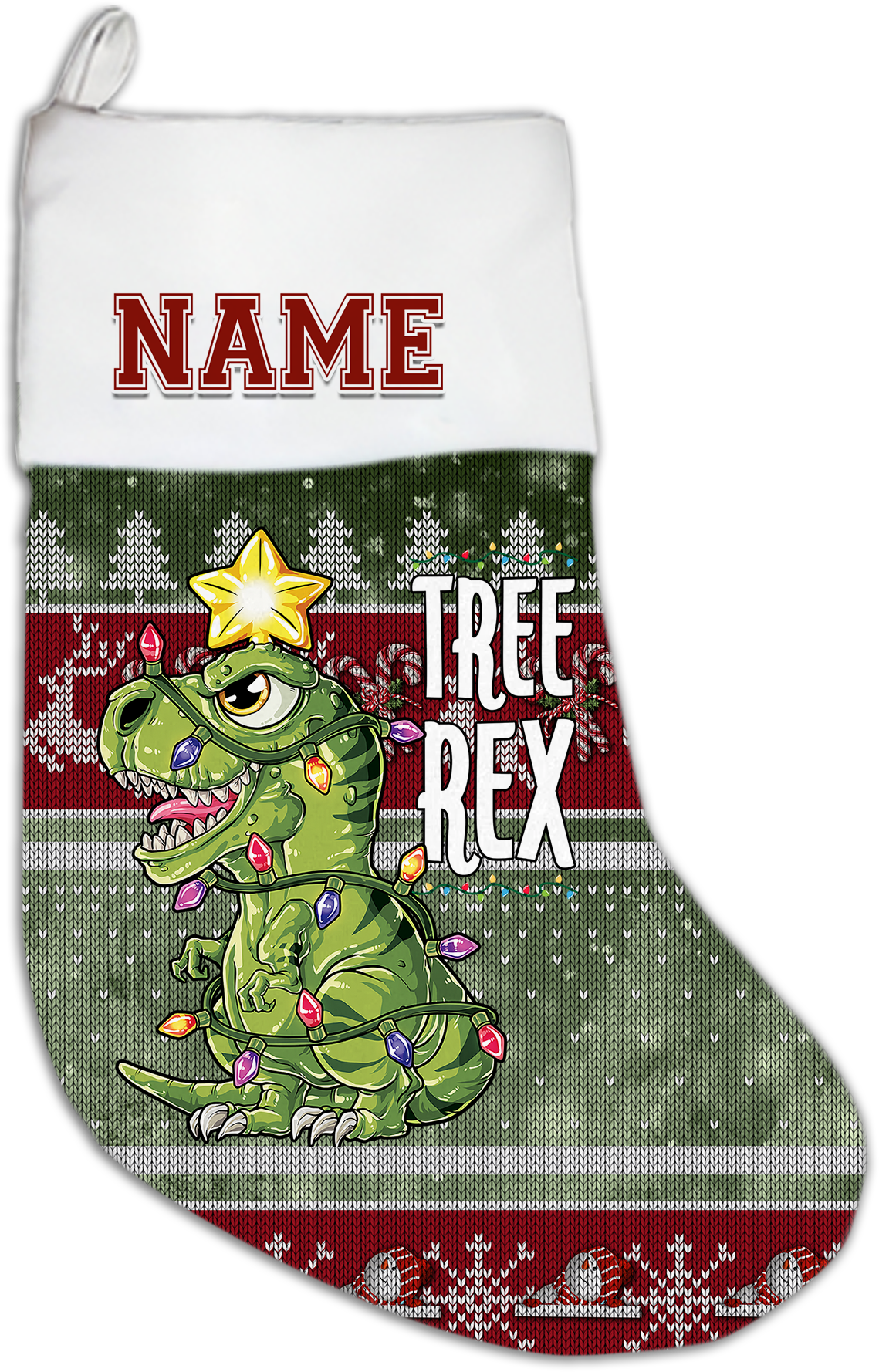 Tree Rex Personalized Christmas Stocking