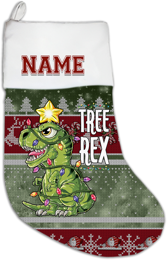 Tree Rex Personalized Christmas Stocking