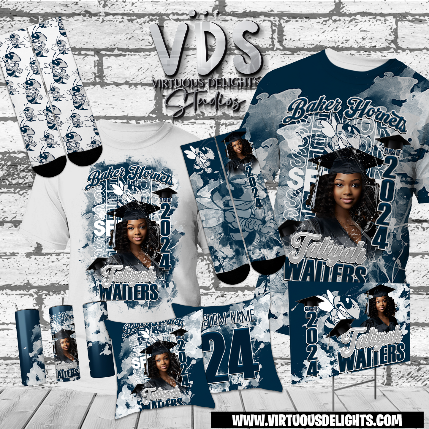 Graduation 2024 Paint Splash Personalized Custom Shirt