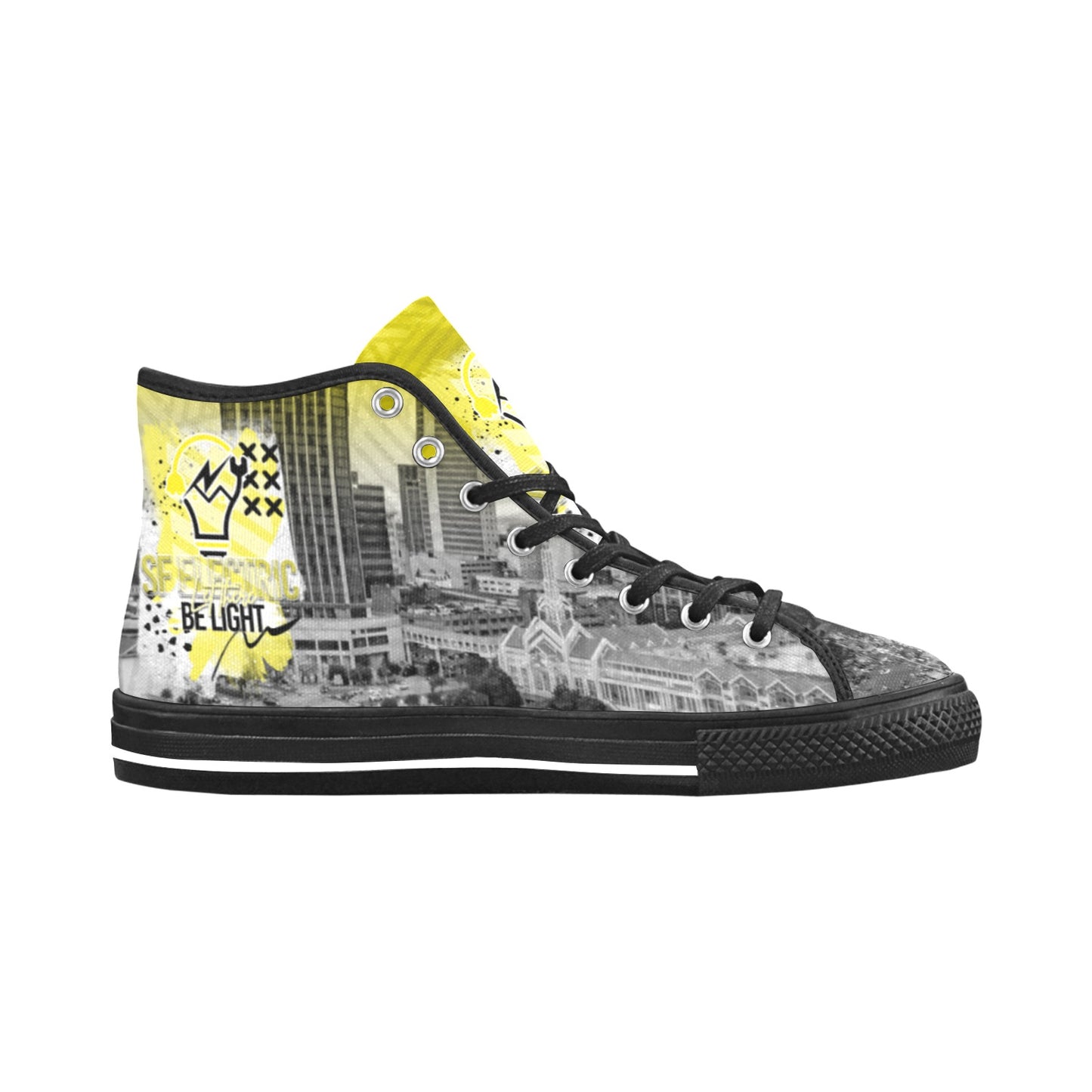 SF Electric City Scape Grunge Women's Canvas Shoes