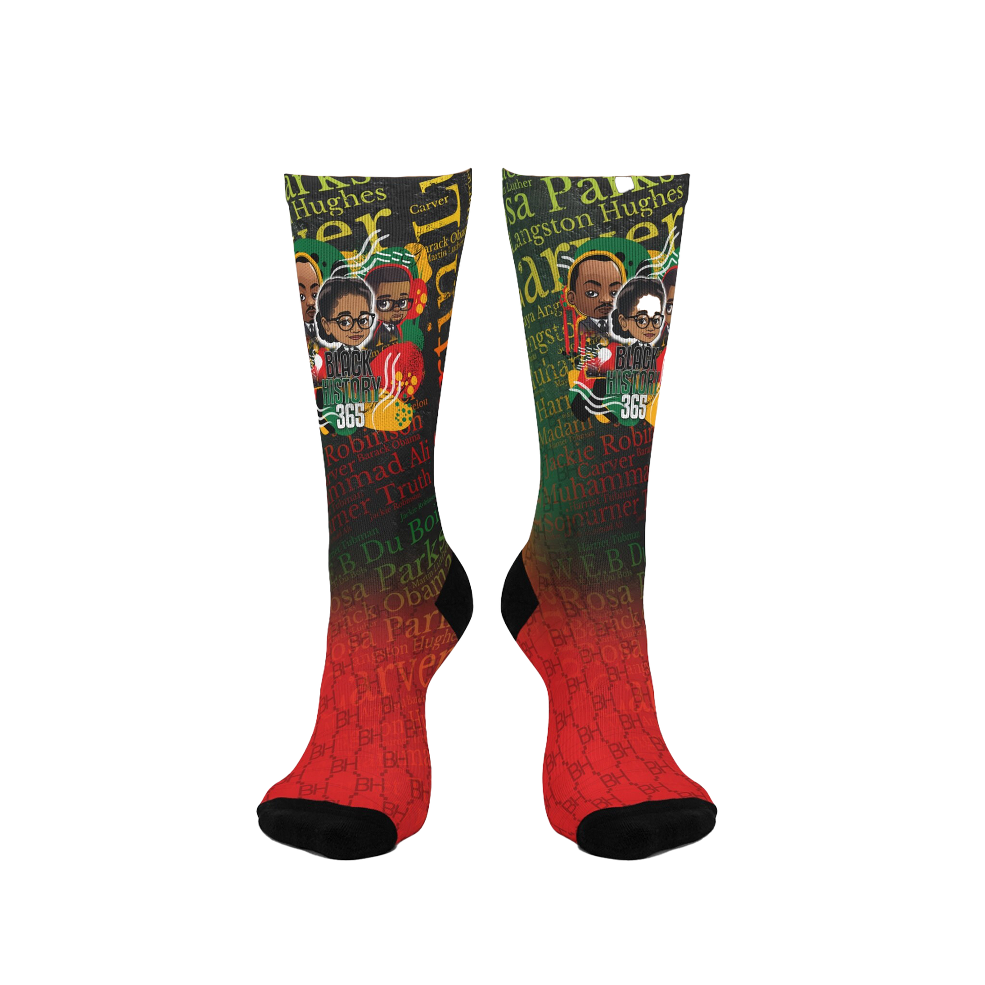 Black History 365 Cartoon Cushioned Crew Socks