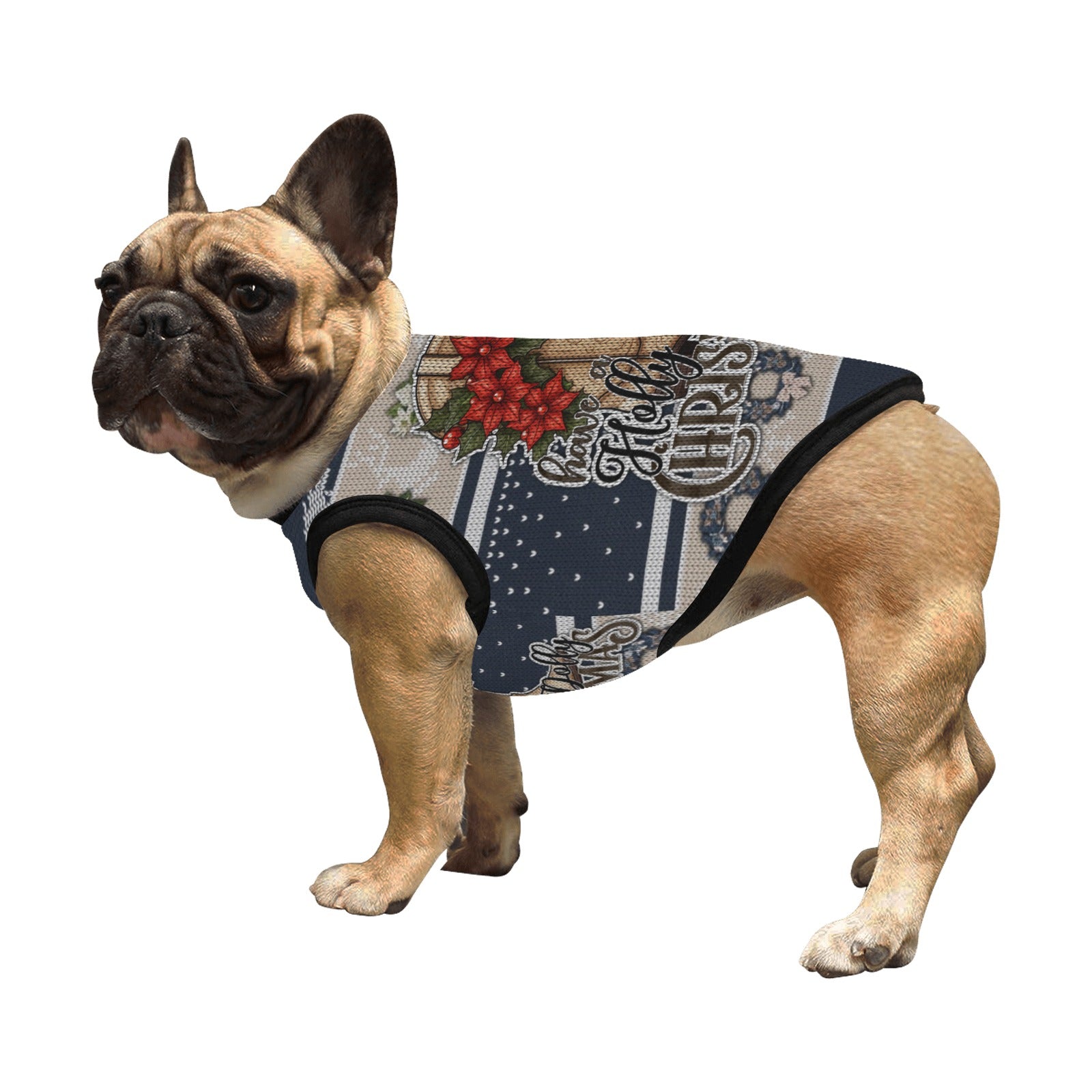 Have a Holly Dolly Christmas-Blue & Tan All Over Print Pet Tank Top