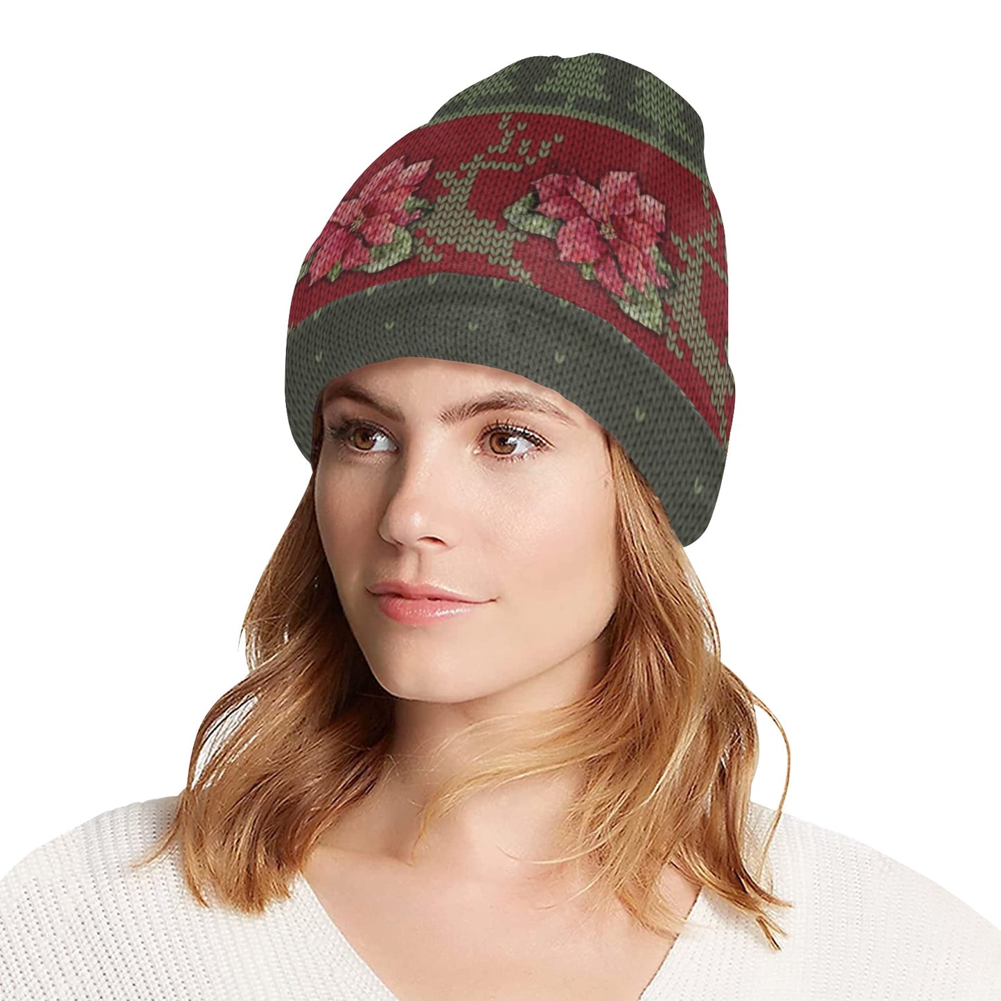 Have a Holly Dolly Christmas All Over Print Beanie for Adults