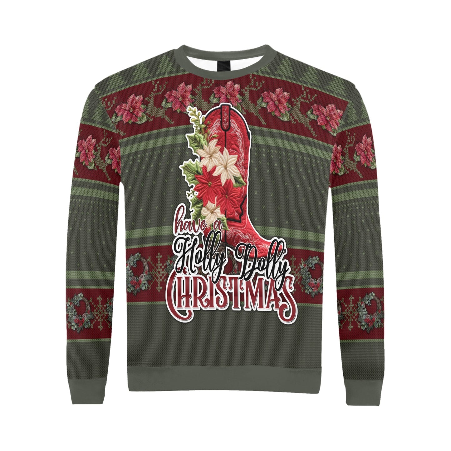 Have a Holly Dolly Christmas All Over Print Crewneck Sweatshirt