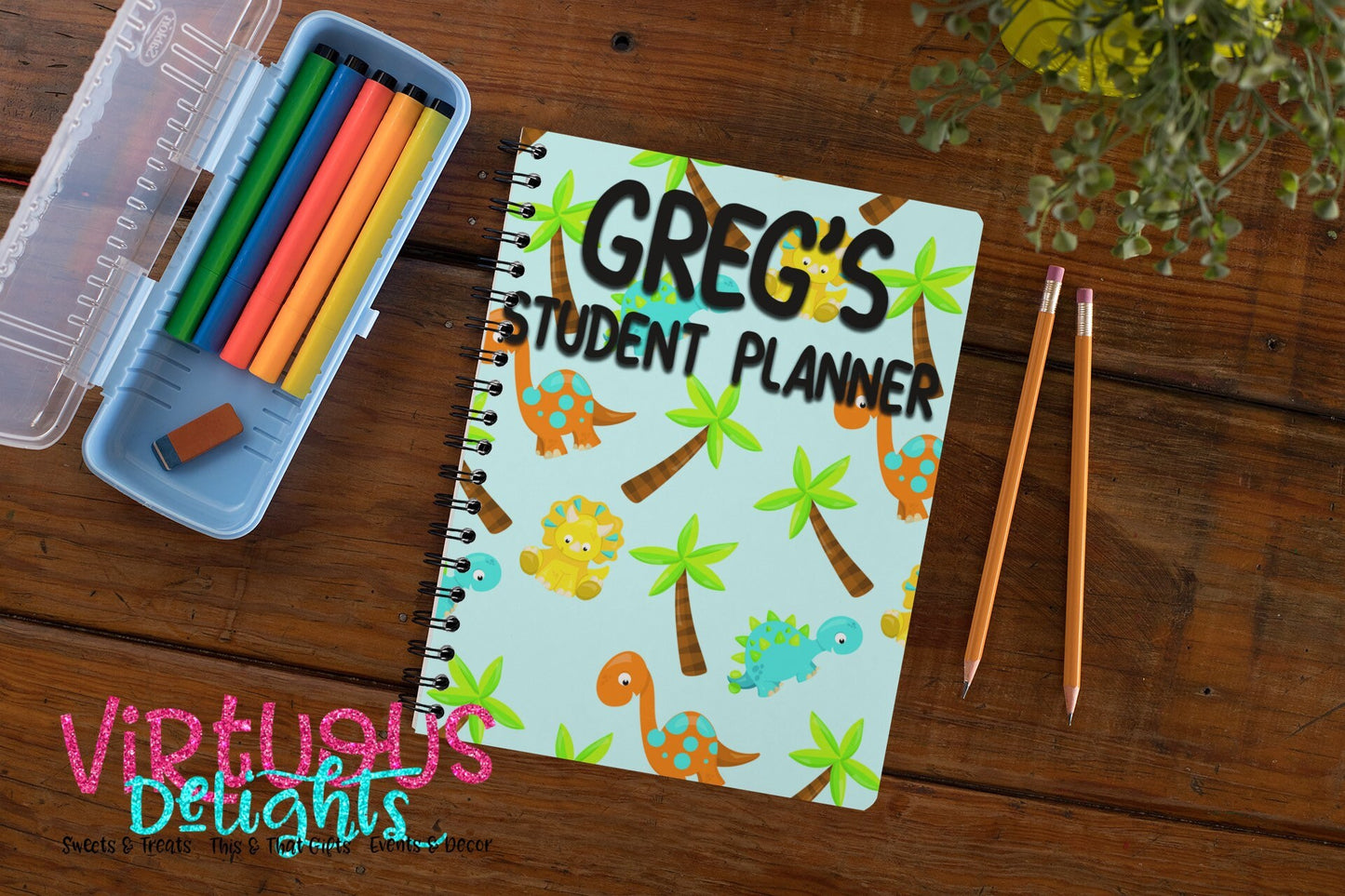 Elementary School Dinosaur Student Planner For Boys