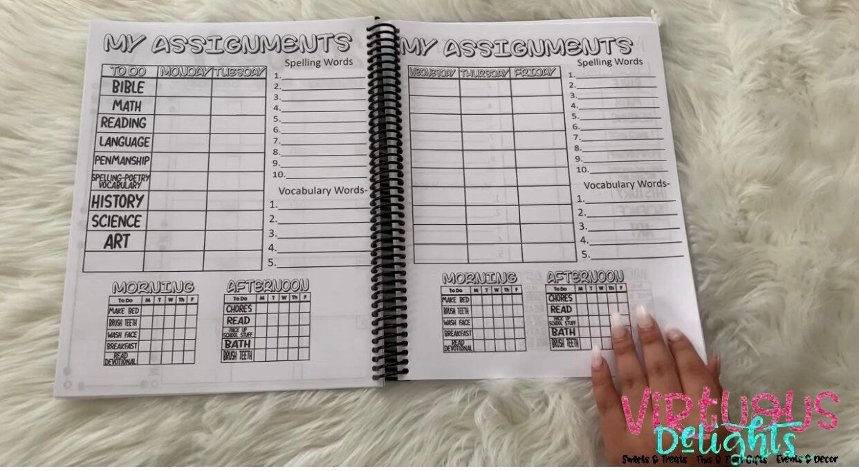 Elementary School Student Planner For Boys