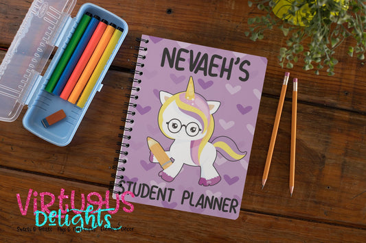 Elementary School Unicorn Student Planner For Girls